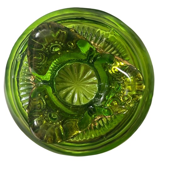 SET OF 3 GLASS SOUVENIR FESTIVAL ETCHED GREEN GLASSES 1850-1914 RANGE - Picture 5 of 13